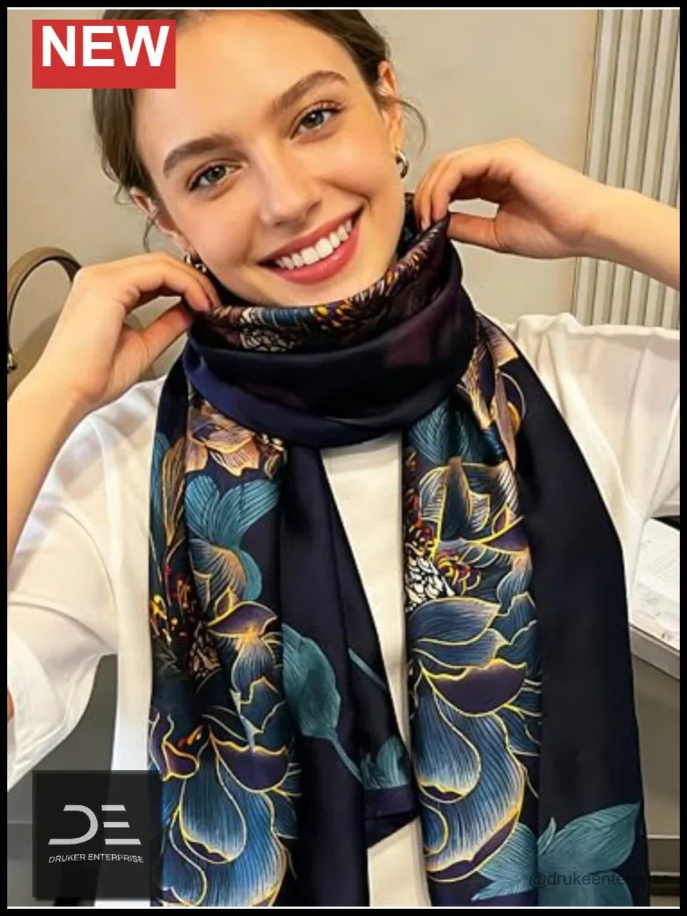 Satin Scarf for Women, Large Shawl Wrap, Lightweight Silk Feel, Hand Wash